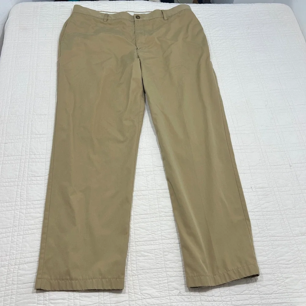 LL Bean Classic Fit Chino Pants Mens 40x31* Khaki Tan 100% Cotton Straight